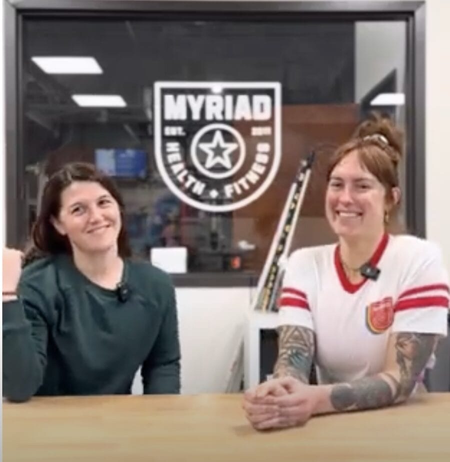 Anna and Marta talk about postpartum training in the gym.